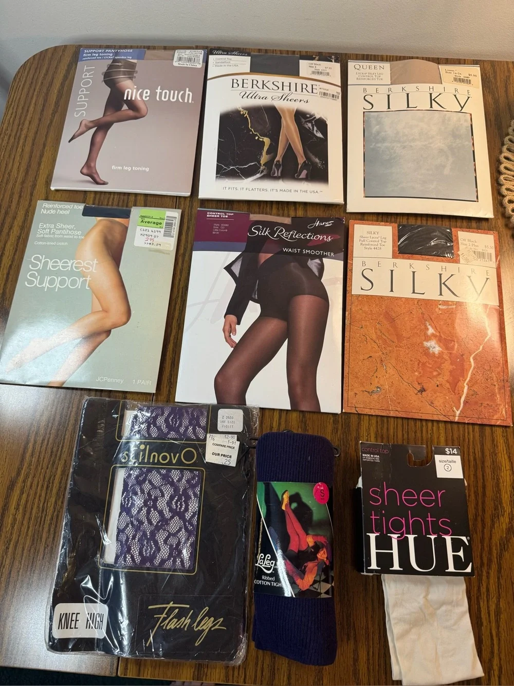 Bundle of 9 pantyhose/ tights/ stockings